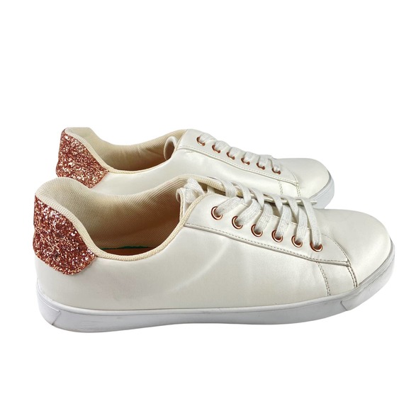 torrid Shoes - Torrid White Rose Gold Glitter Sneaker Shoes Size 10 Wide